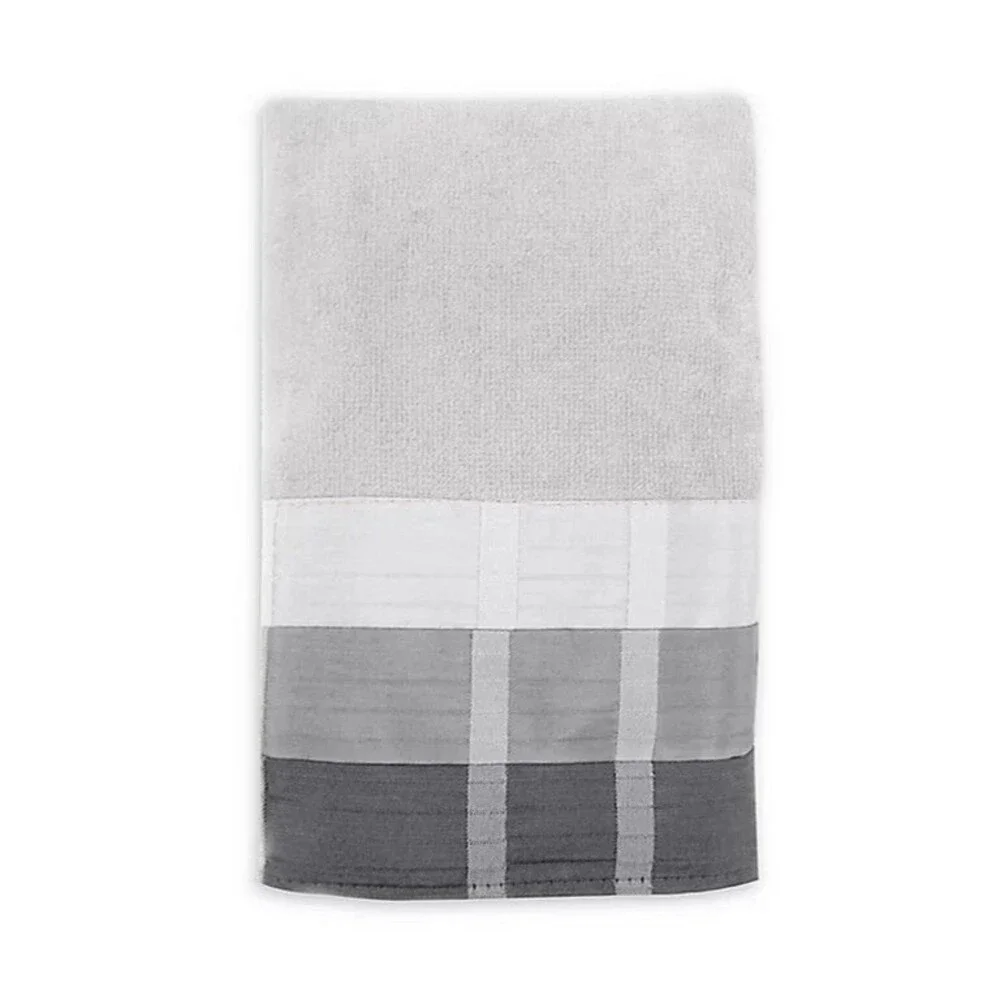 Croscill Fairfax Hand Towels Set of 2 Black Gray 100% Cotton 28x16